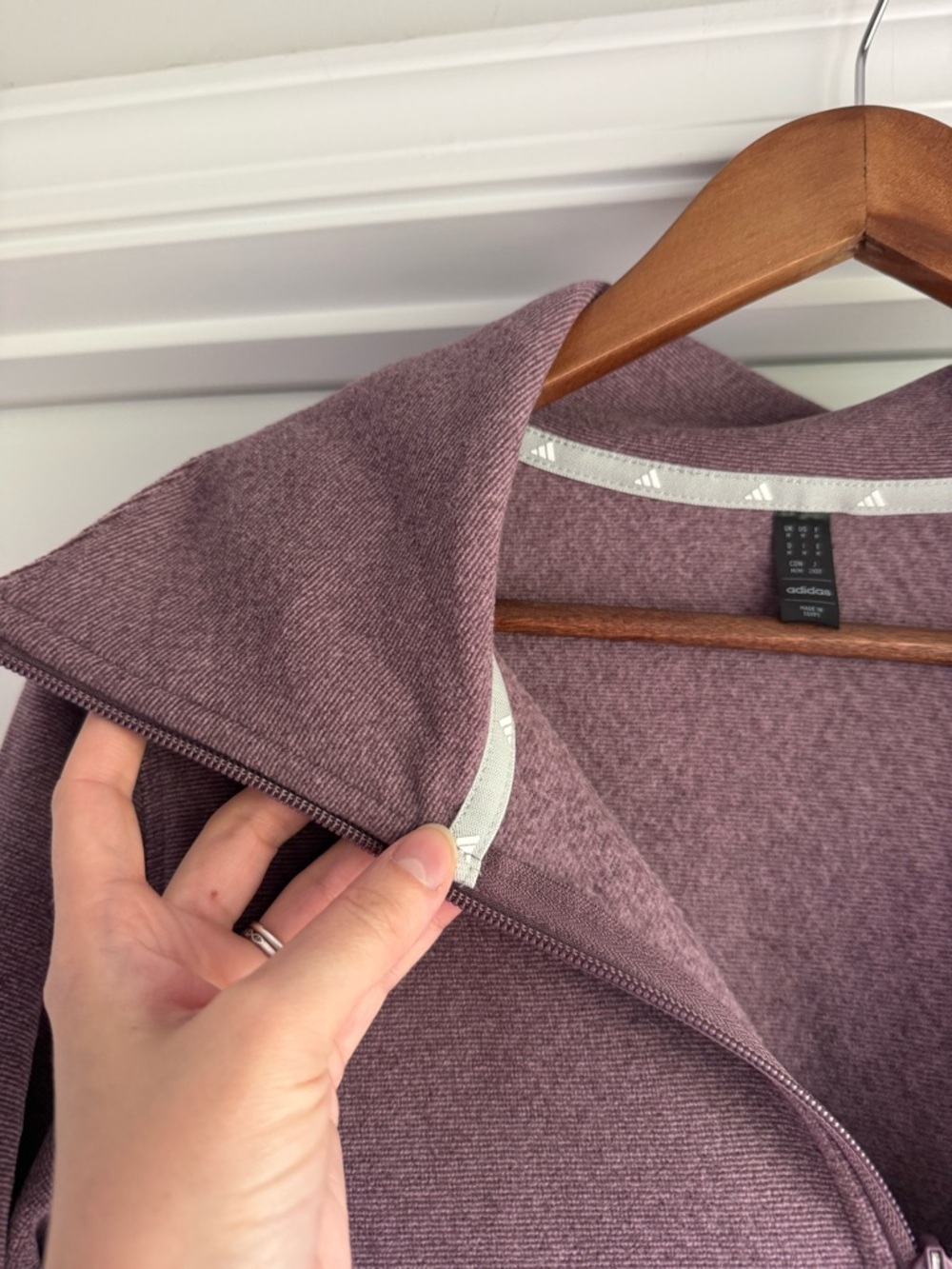 adidas Dusty Mauve Full-Zip Fleece Jacket - Picture 8 of 9